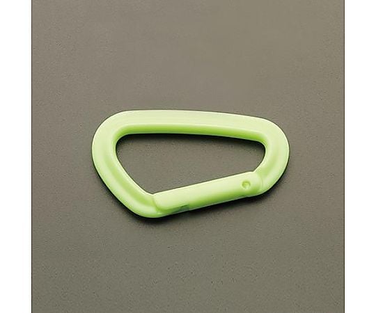 75mm カラビナフック（プラスチック製/蓄光イエロー）