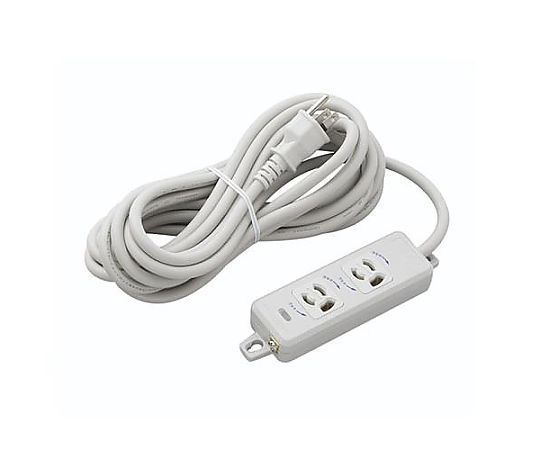 AC125V/15Ax 5m ﾀｯﾌﾟ(2口･抜け止･ｱｰｽ付)