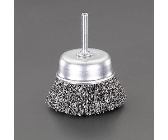 65mm/6.0mm軸 軸付ブラシ(ｶｯﾌﾟ型･ｽﾁｰﾙ製)