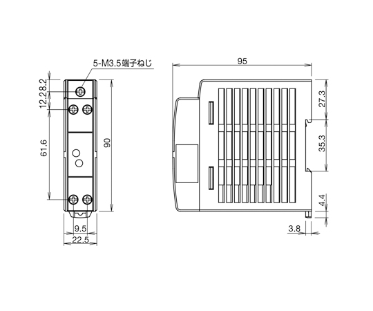 DC24V/ 15W スイッチングパワーサプライ　EA940DN-2A