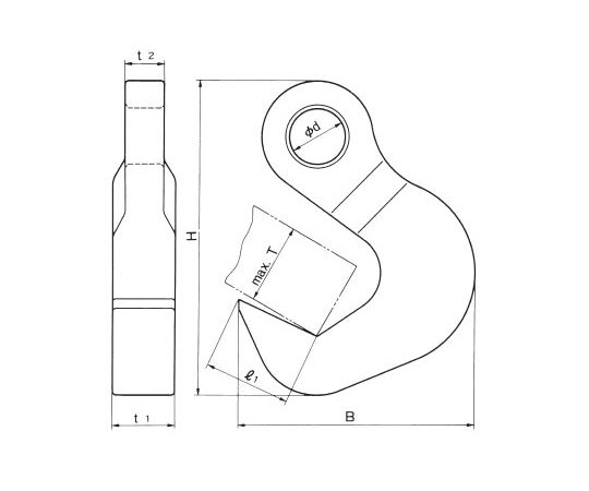 62-9187-77 大型吊フック 10ton/150mm EA987NK-3 【AXEL】 アズワン