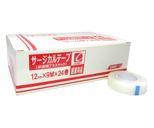 サージカルテープ(半透明プラスチック)12mm×9m 24巻入 cos102