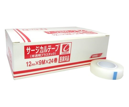 サージカルテープ(半透明プラスチック)12mm×9m 24巻入 cos102