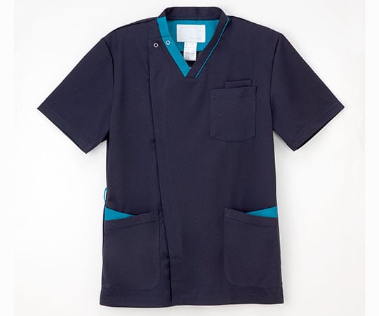 男子スクラブ ネイビー+ターコイズ　M