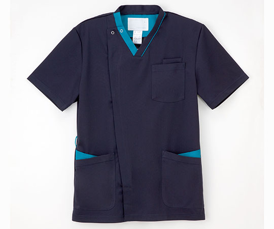 男子スクラブ ネイビー+ターコイズ　LL