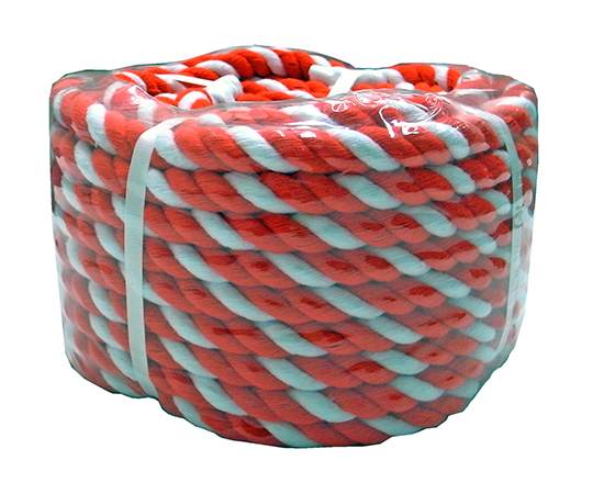 アクリル紅白ロープ 12mmφ×20m 丸巻きパック RED/WH 12-20