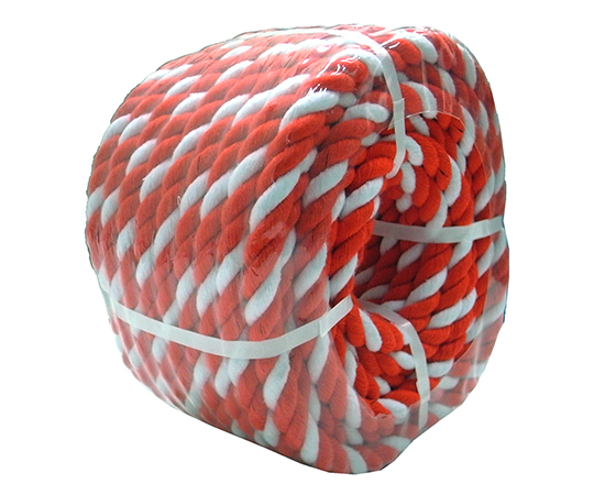アクリル紅白ロープ 12mmφ×50m 丸巻きパック RED/WH 12-50