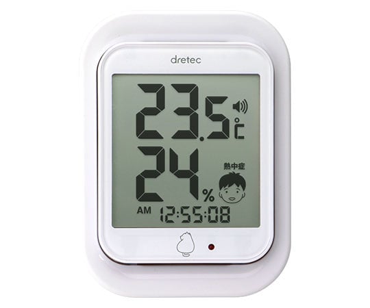 62-9233-89 デジタル温湿度計「ルーモ」 ホワイト O-293WT