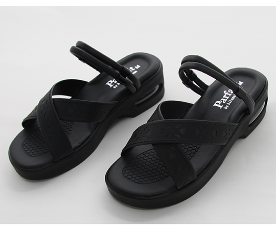 ハートクロスベルトエアーソールサンダル　ブラック　M（22.5～23.0cm）