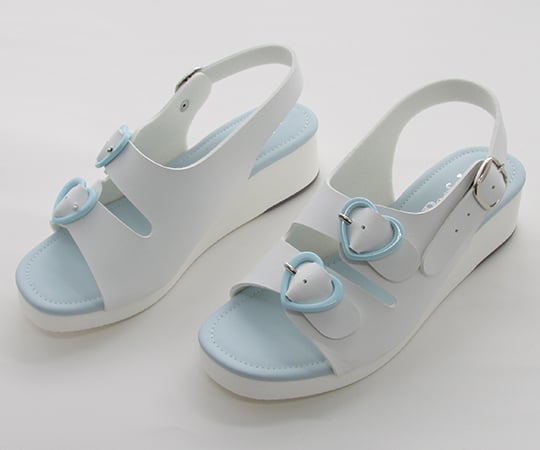 ハート2バックルサンダル　サックス　S（21.5～22.0cm）