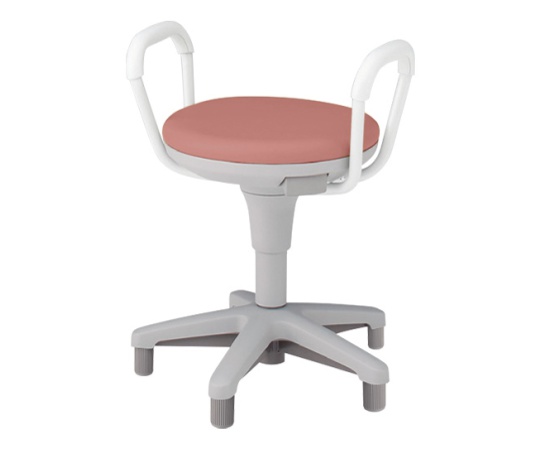 スツール（患者用） KSK グライド 背なし 肘付 コーラルピンク