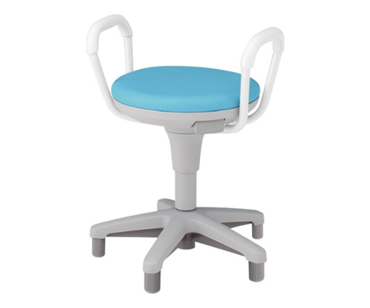 スツール（患者用） KSK グライド 背なし 肘付 ターコイズブルー