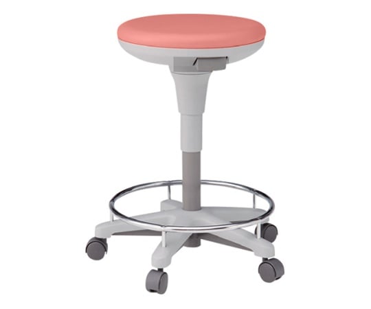 足掛スツール（患者用） KSK キャスター 背なし コーラルピンク