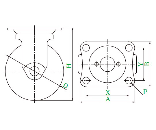SGR型キャスター 固定車プレート式