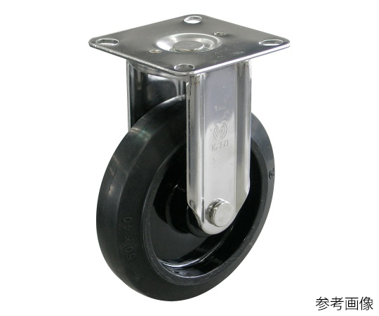 SUS-K2型キャスター 固定車プレート式 径130mm ゴム車輪（ナイロンホイル）