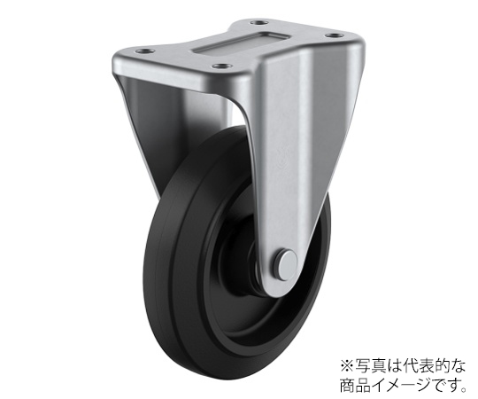 SUS-K型キャスター 固定車プレート式 径150mm ゴム車輪（ナイロンホイル）