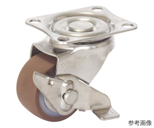 SUS-SG-S型キャスター 自在車プレート式（ストッパー付） 径50mm ウレタン車輪（ナイロンホイル）