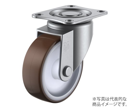 SUS-SG型キャスター 自在車プレート式 径75mm ゴム車輪（ナイロンホイル）