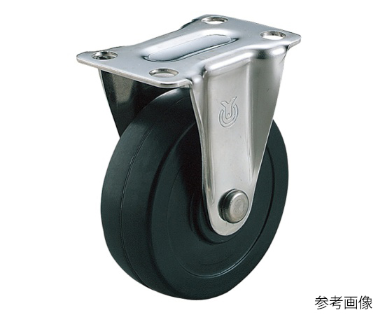 SUS-SR型キャスター 固定車プレート式 径65mm ゴム車輪