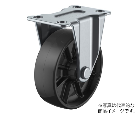 GR型キャスター 固定車プレート式 径65mm ナイロン車輪（黒）