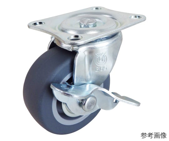 G-S型キャスター 自在車プレート式（ストッパー付） 径50mm エラストマー車輪