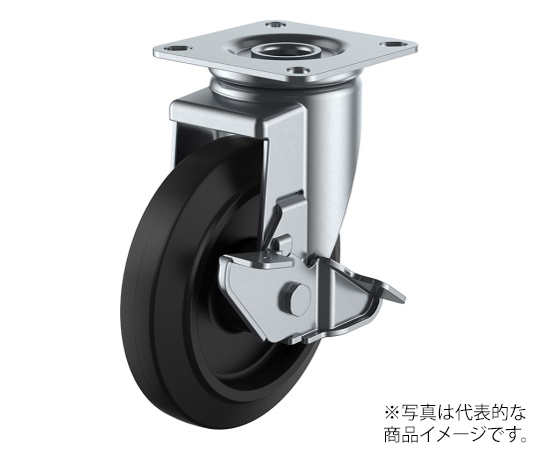 J2-S型キャスター 自在車プレート式（ストッパー付） 径130mm ナイロン車輪