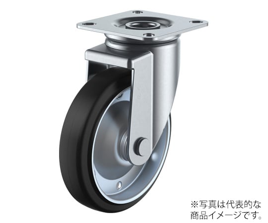 J2型キャスター 自在車プレート式 径150mm ゴム車輪（鋼板ホイル）