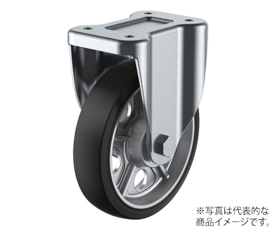 K型キャスター 固定車プレート式 径250mm ゴム車輪（アルミホイル）