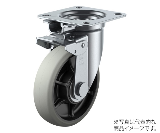 JK型キャスター 自在車（旋回固定式）プレート式 径150mm ウレタン車輪（ナイロンホイル）