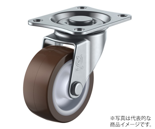 LG型キャスター 自在車プレート式 径50mm ウレタン車輪（ナイロンホイル）
