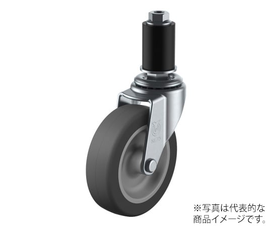 LTF型キャスター 自在車ゴムパイプ差し込み式