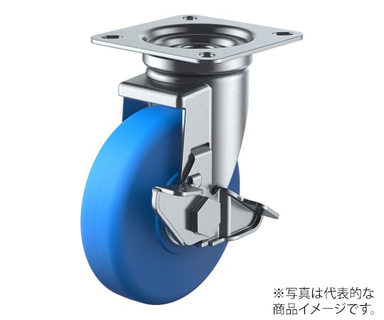 J-S型キャスター 自在車プレート式（ストッパー付） 径130mm MCナイロン車輪