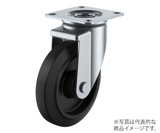 J2型キャスター 自在車プレート式 径150mm ゴム車輪（ナイロンホイル）