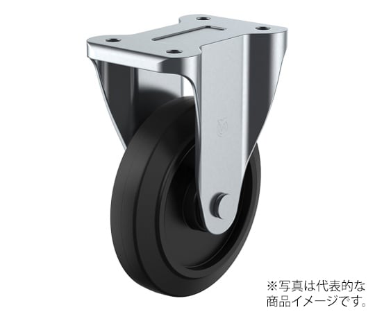 K型キャスター 固定車プレート式 径100mm ゴム車輪（ナイロンホイル）