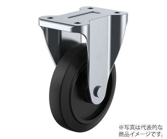 K型キャスター 固定車プレート式 径150mm ゴム車輪（ナイロンホイル）