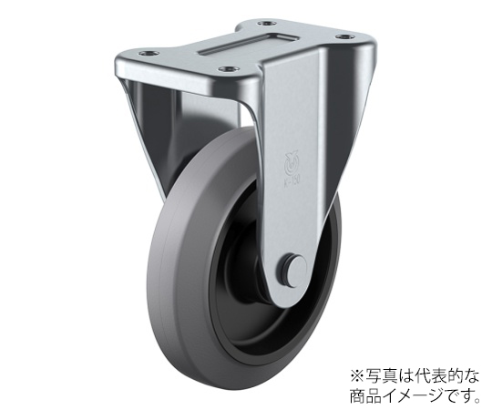 K型キャスター 固定車プレート式 径150mm グレーゴム車輪（ナイロンホイル）
