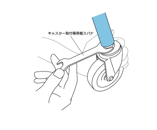 62-9788-96 P型キャスター 自在車差し込み式双輪 径40mm ナイロン車輪