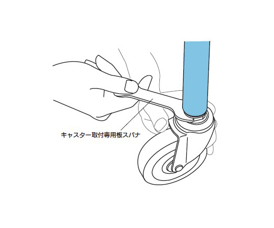 62-9789-03 P-S型キャスター 自在車ねじ込み式双輪（ストッパー付） PT-40TS,M8×15 【AXEL】 アズワン