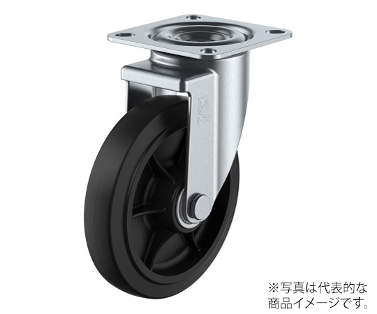 RJ2型キャスター 自在車プレート式 径150mm ゴム車輪（ナイロンホイル）