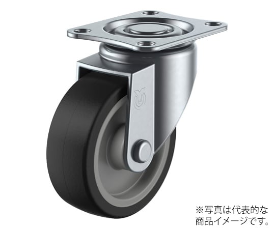 SG型キャスター 自在車プレート式 径100mm ゴム車輪（ナイロンホイル)