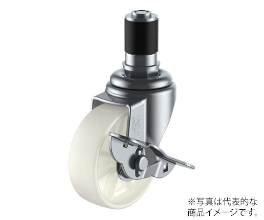 STF-S型キャスター 自在車ゴムパイプ差し込み式（ストッパー付）