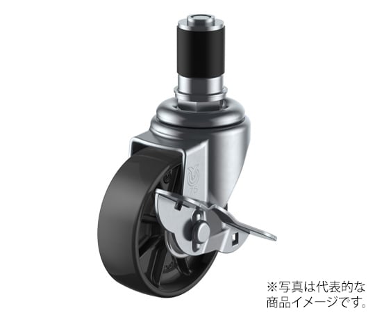 STF-S型キャスター 自在車ゴムパイプ差し込み式（ストッパー付）