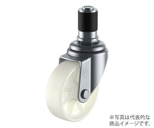 STF型キャスター 自在車ゴムパイプ差し込み式
