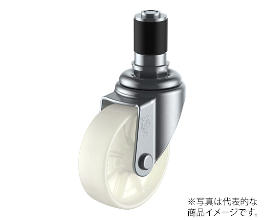 STF型キャスター 自在車ゴムパイプ差し込み式