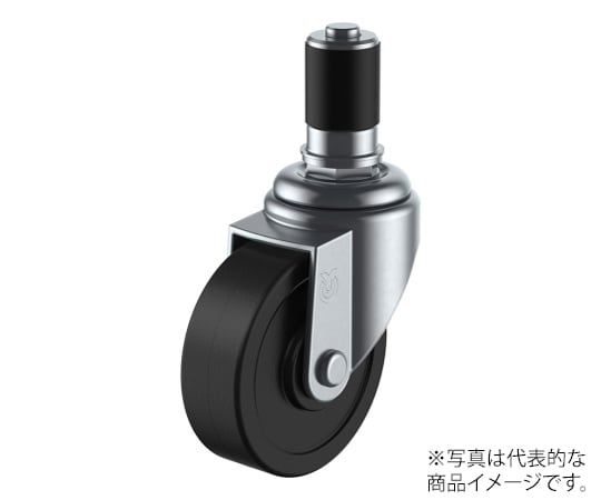 STF型キャスター 自在車ゴムパイプ差し込み式