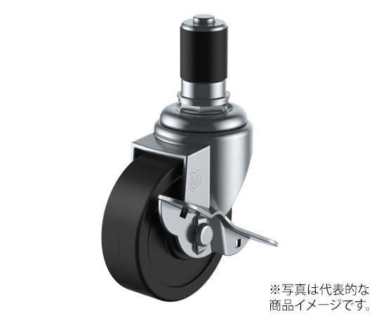 STF-S型キャスター 自在車ゴムパイプ差し込み式（ストッパー付）