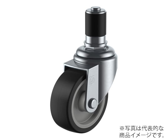 STF型キャスター 自在車ゴムパイプ差し込み式