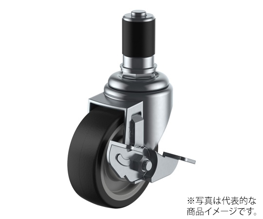 STF-S型キャスター 自在車ゴムパイプ差し込み式（ストッパー付）
