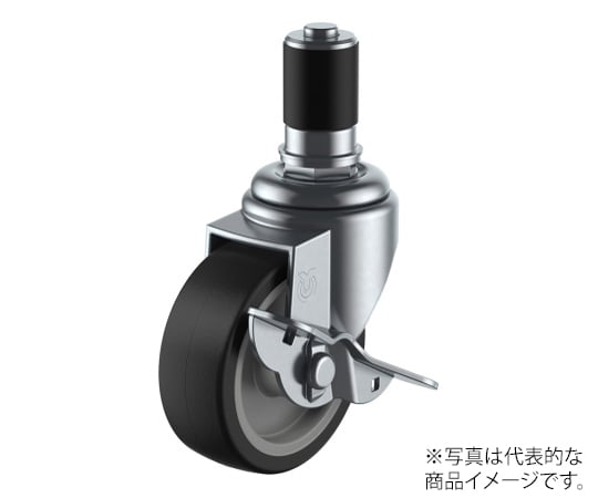 STF-S型キャスター 自在車ゴムパイプ差し込み式（ストッパー付）