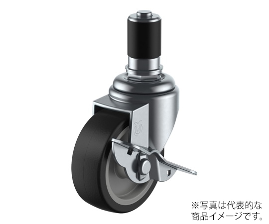 STF-S型キャスター 自在車ゴムパイプ差し込み式（ストッパー付）